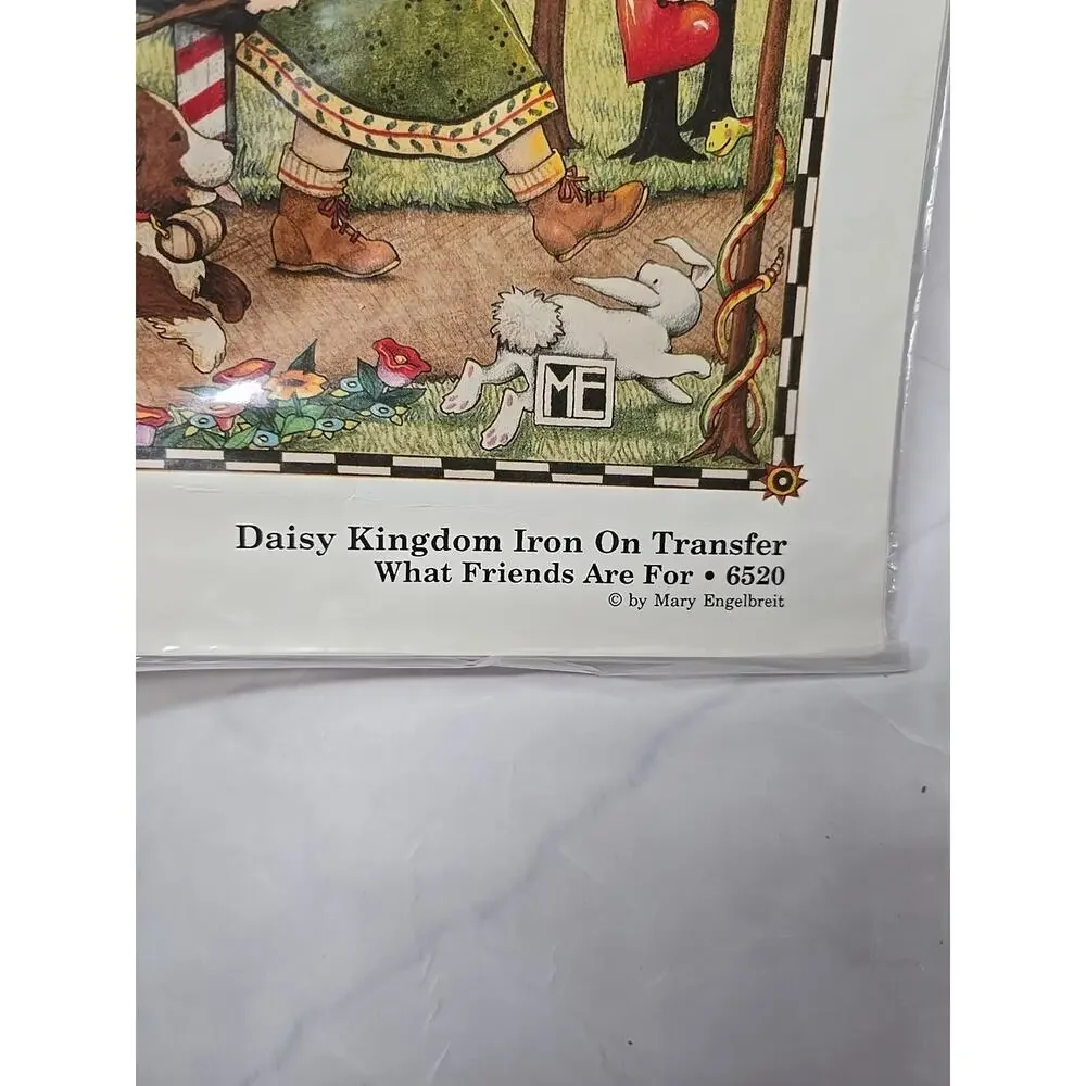 Daisy Kingdom Mary Engelbreit Iron On Transfer What Friends are For Girl Dog